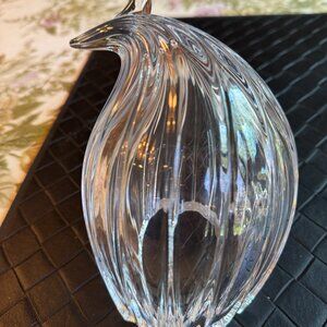 Steuben Crystal Glass Ribbed Quail by Paul Schulze 6" x 5" Design 8533